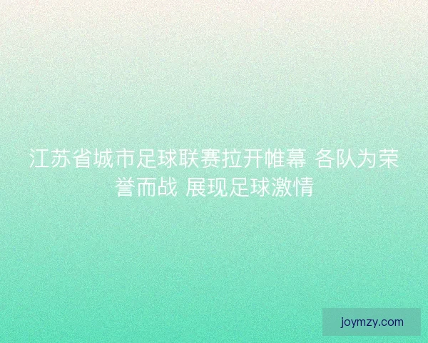 江苏省城市足球联赛拉开帷幕 各队为荣誉而战 展现足球激情